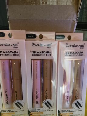 Box Of 6 The Crème Shop 3D Mascara Duo — Pink & Gold 2 Piece Volume Set